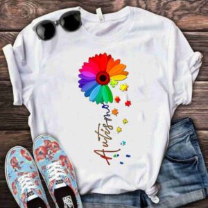 Camiseta autismo flor color