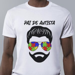 Camiseta pai de autista - óculos