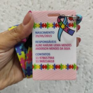 Crachá autismo rosa