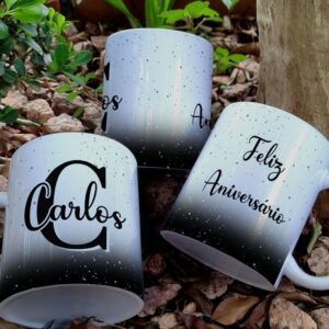 Caneca alfabeto preto