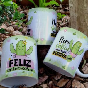 Caneca cacto - Feliz aniversário