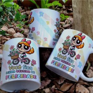 Caneca Você fica linda vestida de felicidade - Superpoderosas