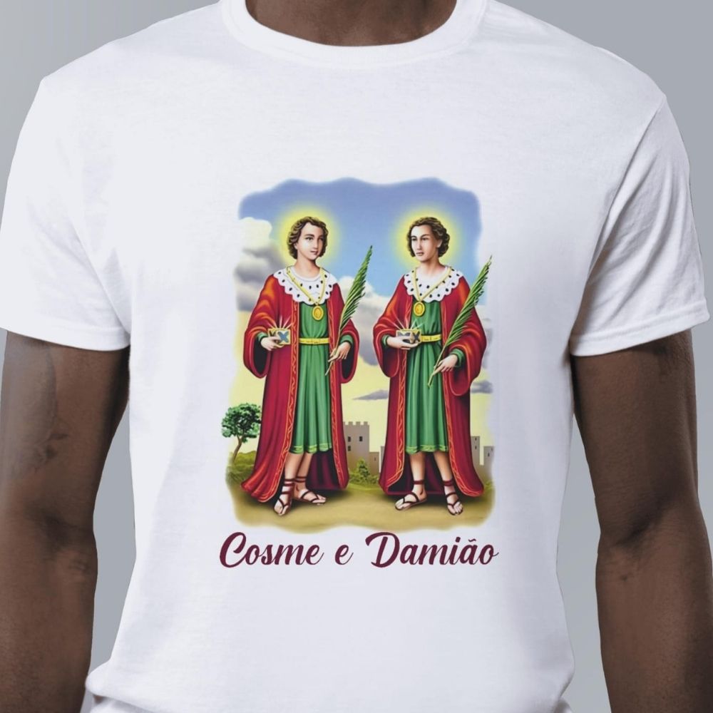Camiseta Cosme e Damião - Fofinhos Artes e Presentes