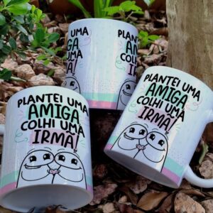Caneca plantei uma amiga, colhi uma irmã