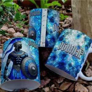 Caneca Ogum - Vitral azul