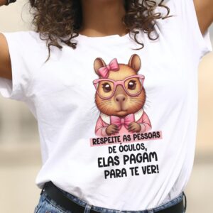 Camiseta Capivarinha - Respeite as pessoas de óculos
