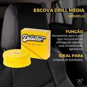 Escova rotativa Drill Macia, Média ou Agressiva Para Furadeira Politriz Detailer